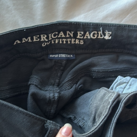 American Eagle Straight Leg Distressed Black Denim - Picture 3 of 5